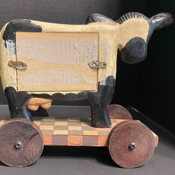 Accents Vintage Three Wooden Farm Animals Rolling Photo Frames